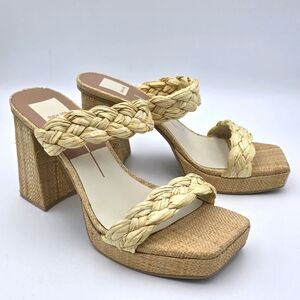 Dolce Vita Braided Natural Raffia Platform Sandal